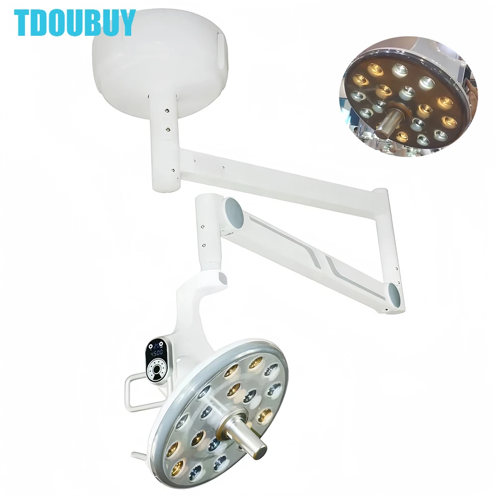 TDOUBUY Ceiling Shadowless Cold Light 18 Bulbs Dental Shadowless LED Operation Lamp for Pet Hospitals, Plastic Surgery Hospitals