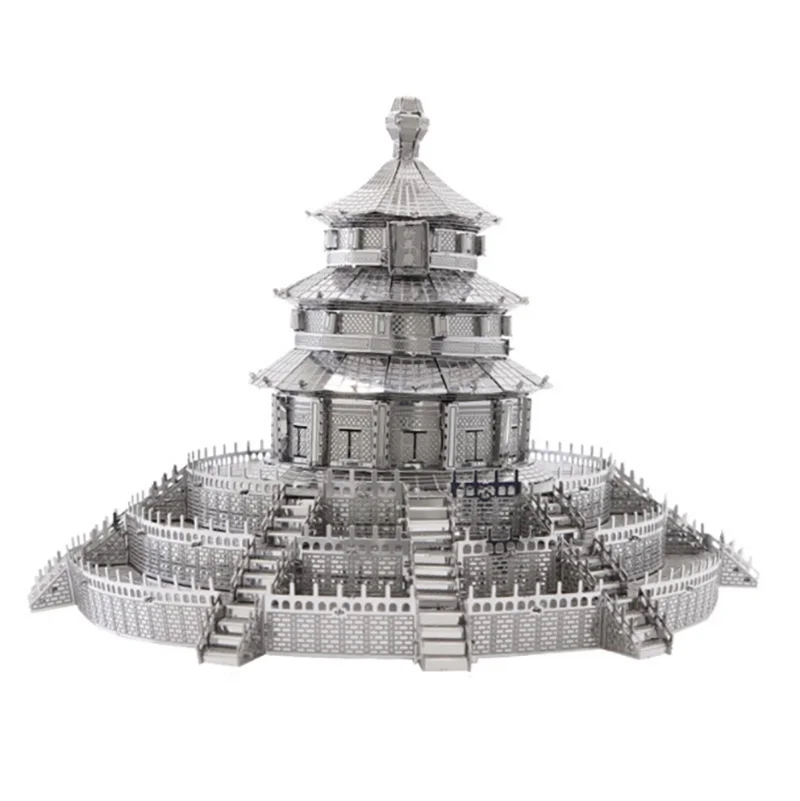 Temple of Heaven 3D Metal Puzzle model kits DIY Laser Cut Puzzles Jigsaw Toy For Children