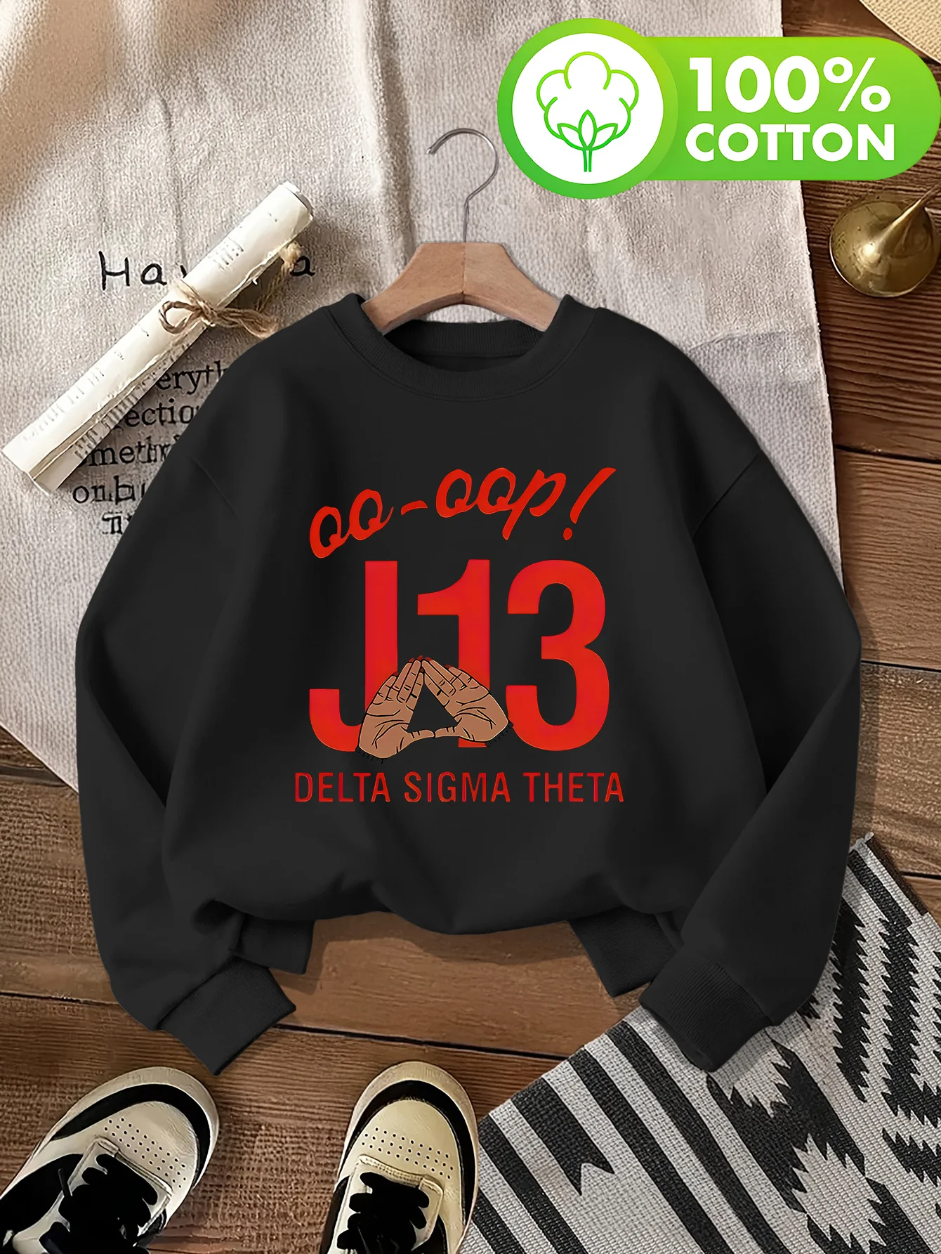 Sorority's Call السيدات 100% القطن الخالص بدون غطاء محرك السيارة البلوز الرجعية الكرتون طباعة بلوزة كاجوال مريحة لخريف وشتاء