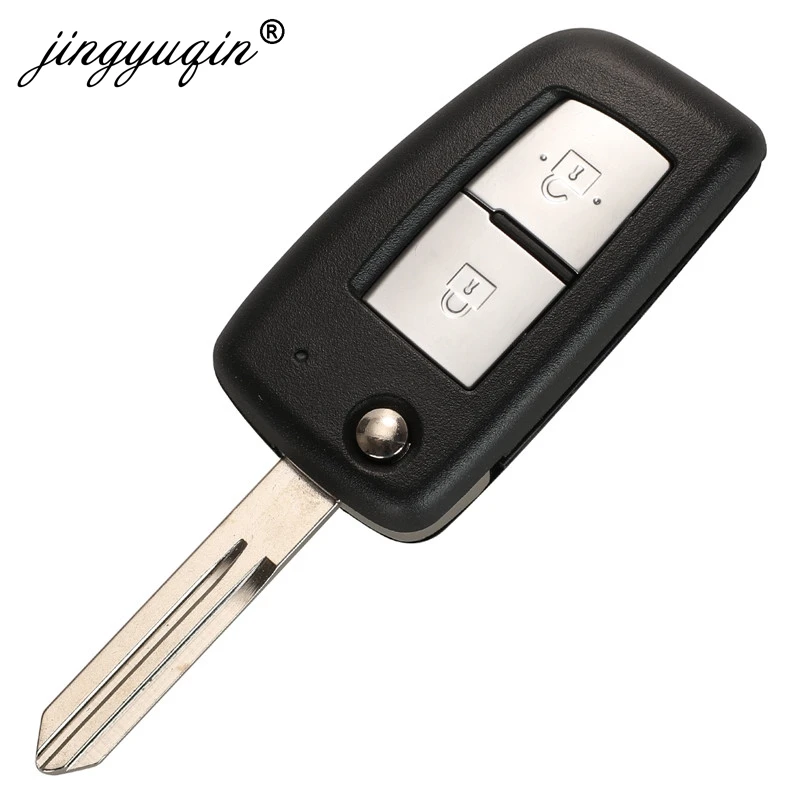 jingyuqin 2/3 BTN Remote Car Key Shell For Nissan Qashqai Sunny NV200 J11 Pulsar C13 Juke X-Trail T32 Micra Auto Flip Key NSN14