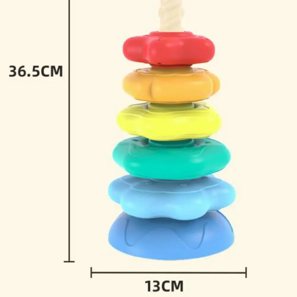 ไม่สม่ําเสมอ Rainbow Stacker ของเล่นเด็ก Rainbow Tower STACKABLE หมุนสกรู Bolt ของเล่น Early Education Montessori ของเล่น