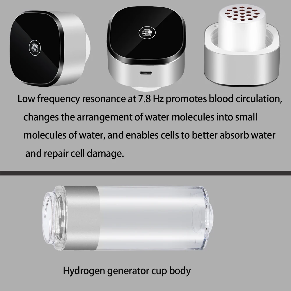 IHOOOH Molecular Resonance Low Frequency 7.8HZ/Hertz Rich Hydrogen Water Generator Bottle Anti-Aging Small Molecule Water Cup