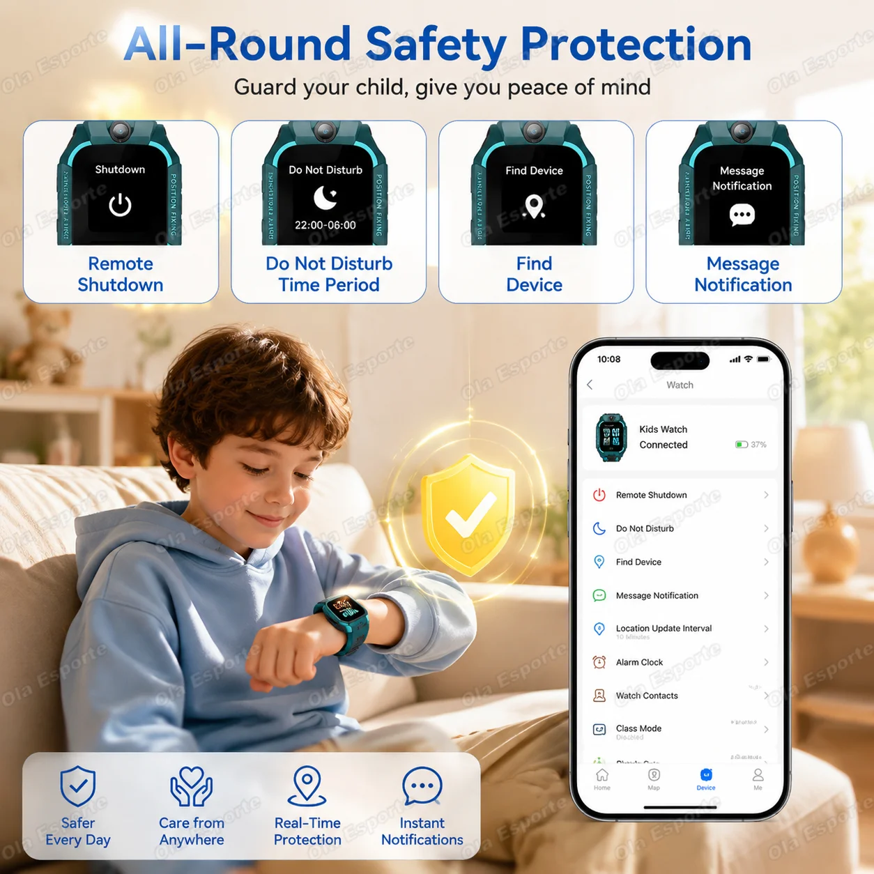 2027 New 2G/5G Kids Smart Watch GPS Location Sim Card Calls SOS Camera Waterproof Child Watch for Boys Girls Present Gift Ht30 - view 5