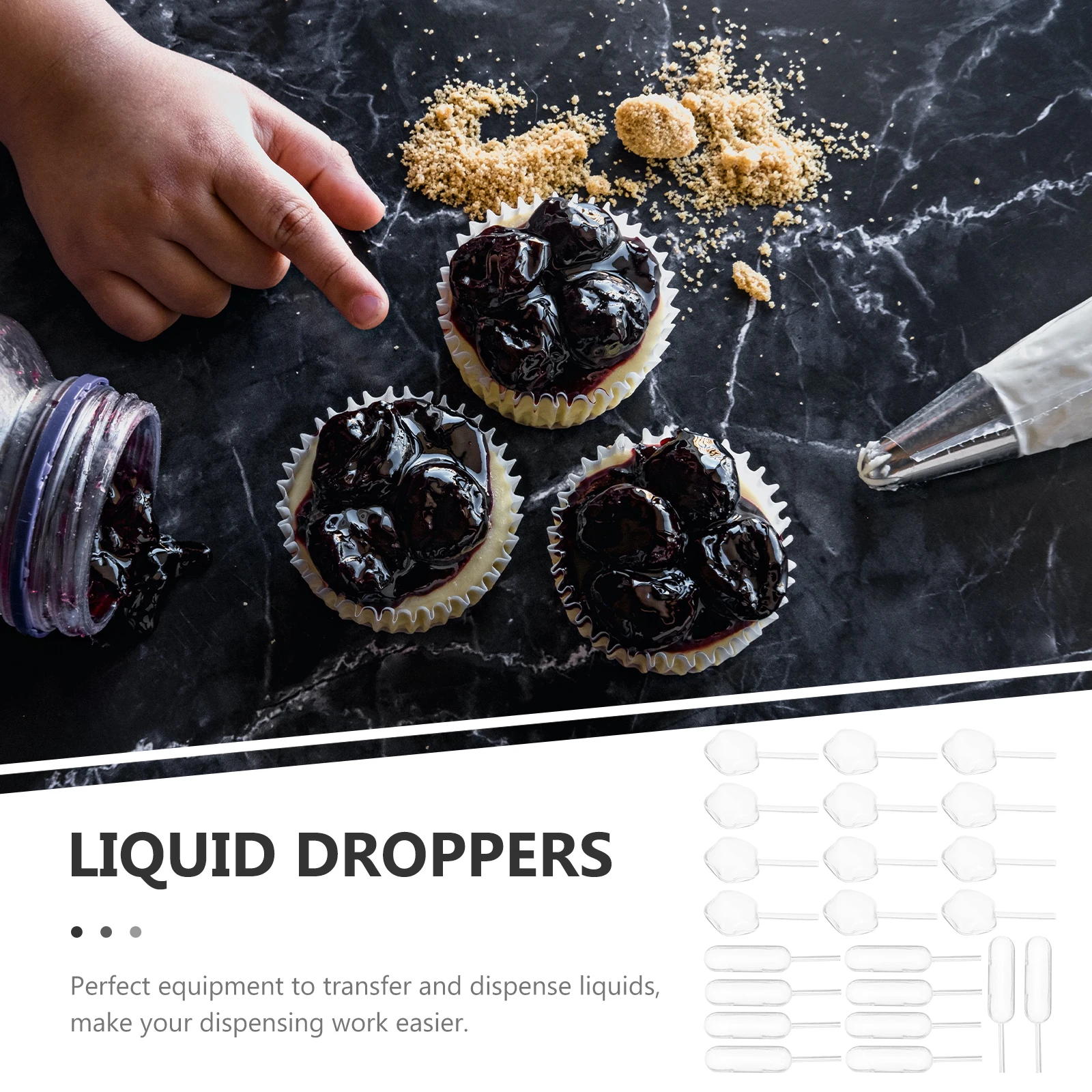 

2pcs Clear Plastic Transfer Pipettes Mini Liquid Dispenser for Sauce Decor Cake Pastry Tool Squeeze Tube Jam Droppers