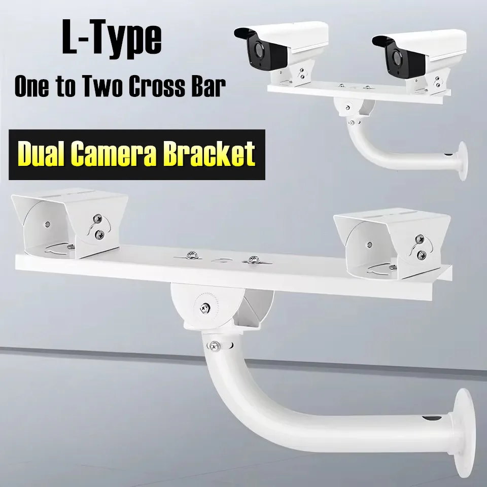 L Type Extension Bar Horizontal Arm Universal CCTV Security Dual Camera Wall Mounting Bracket for Double Surveillance Camera