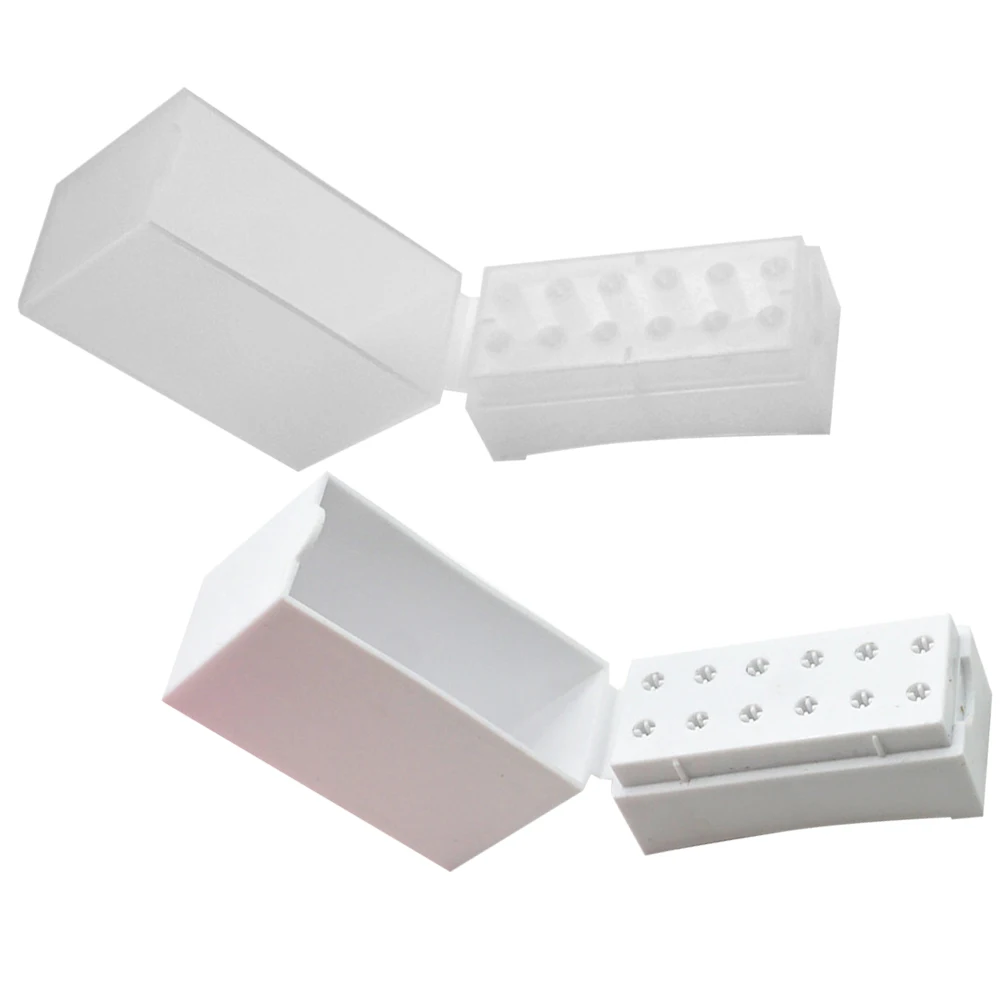 Boîte de rangement de forets, 2 pièces, organisateur de tête de meulage en plastique pour affichage d'outils de manucure, utilisation en Salon de Nail Art, forets à ongles