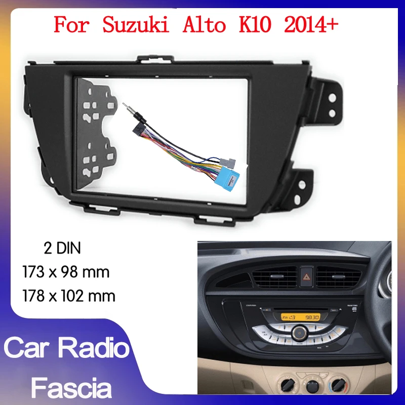 

2Din Car Radio Fascia Panel for SUZUKI ALTO K10 2004-2014 car Radio Fascia Car Refitting Frame Panel DVD Player Bezel