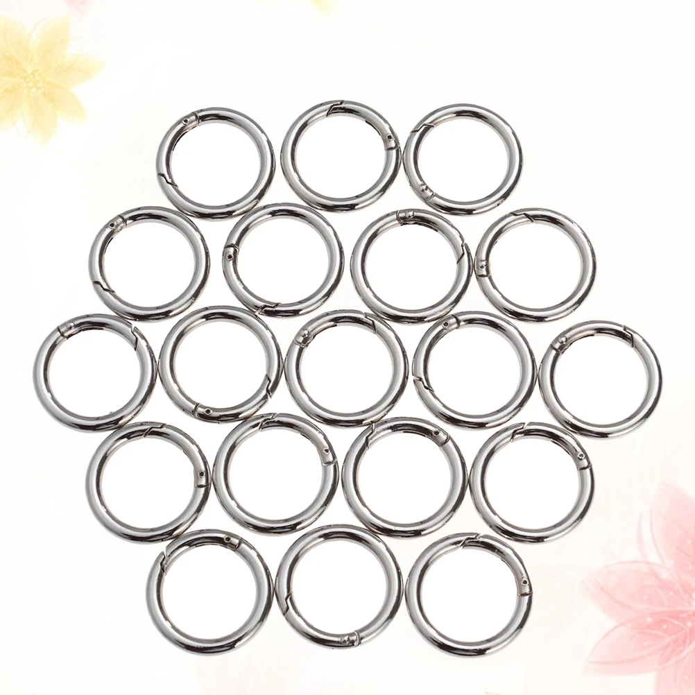 

20 pcs Zinc Alloy Open Jump Rings Split Key Ring Spring Connector For Jewelry Making 4.0X25Mm Silver Rustproof Durable