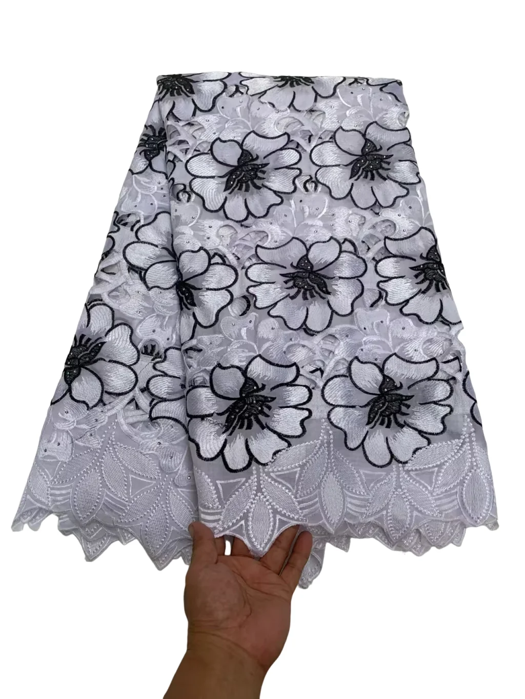 

Роскошный аккуратный хлопок, 100% ручная вырезка отверстий, цветок, африканская швейцарская вуаль, кружевная ткань, нигерийская одежда, шитье одежды