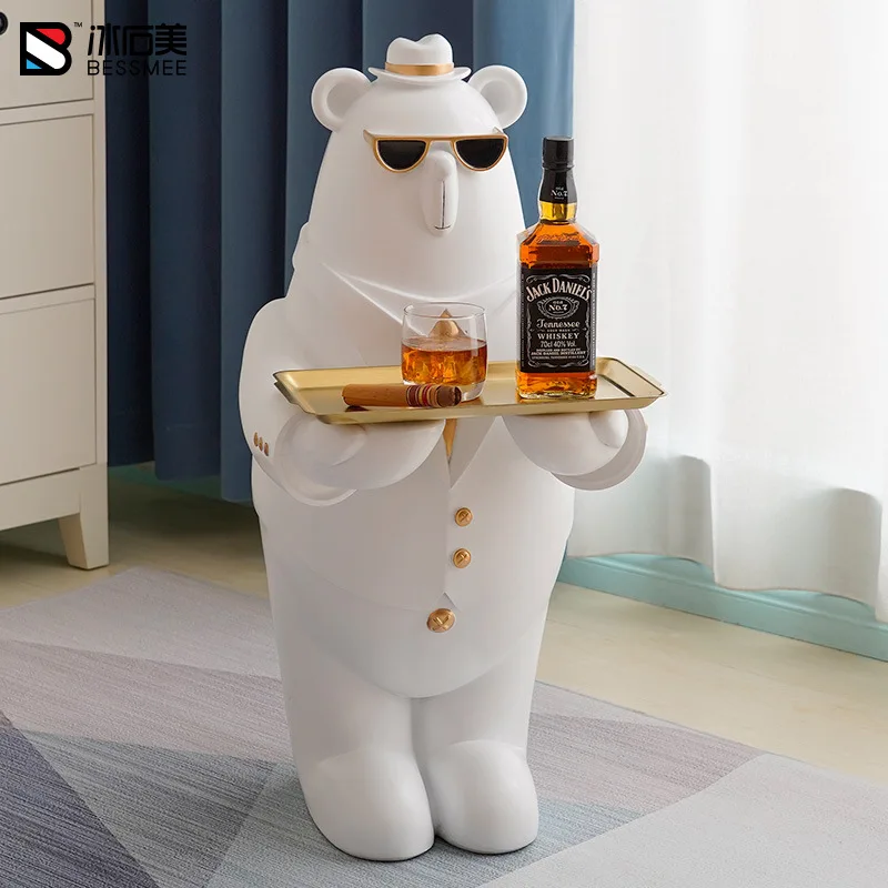 

Modern Home Decorate Polar Bear Figurine Resin Sculpture Statue Living Room Decorative Large ArtsCrafts Statue NordicStyle Decor