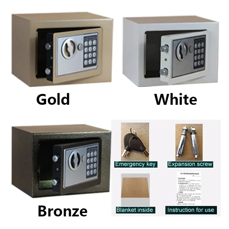 Digital Safe Box Safety Money Gun Electronic Lock Safe Fireproof Safes for Home Strongbox Small Cash Security Lockable Storage