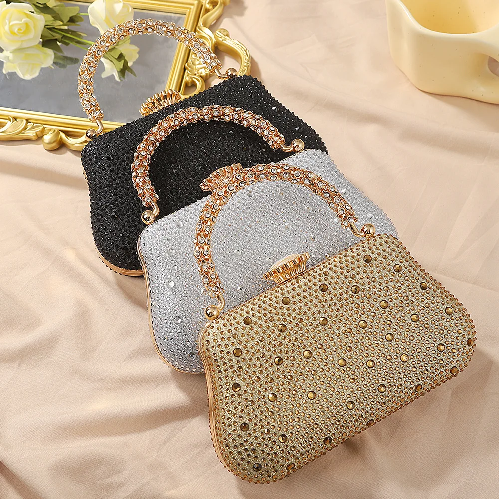 

Luxury Brand Cross-border Evening Bag Rhinestone Wedding Dinner Light Luxury Full of Diamonds Women Shoulder Evening Bags