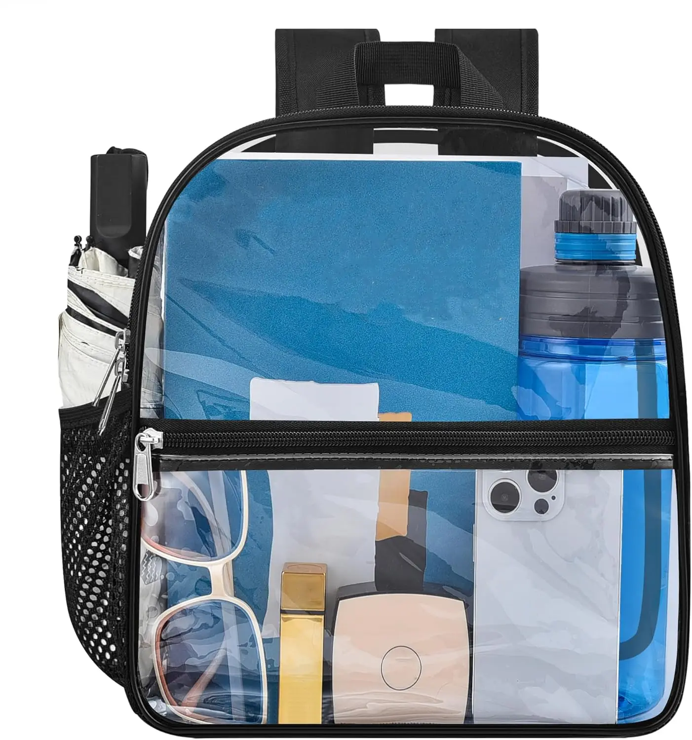 

Clear Stadium Backpack for Events, Waterproof PVC, 12x6x12 Inches, Adjustable Straps