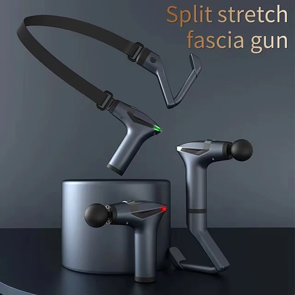 

New Split Strap Fascia Gun Portable Detachable Handle With 4 Types Of Massage Heads For Whole Body Muscle Soothing Massage Gun