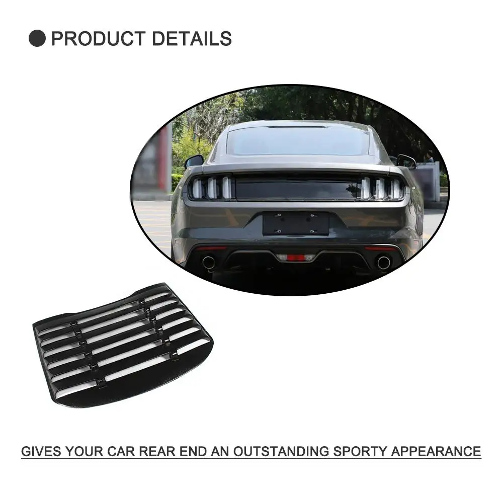 PP Rear Window Louver Black Sun Shade Visor Cover for Ford Mustang 2015 2016 2017 Air Outlet Bumper Shutter Grill Cover Frame
