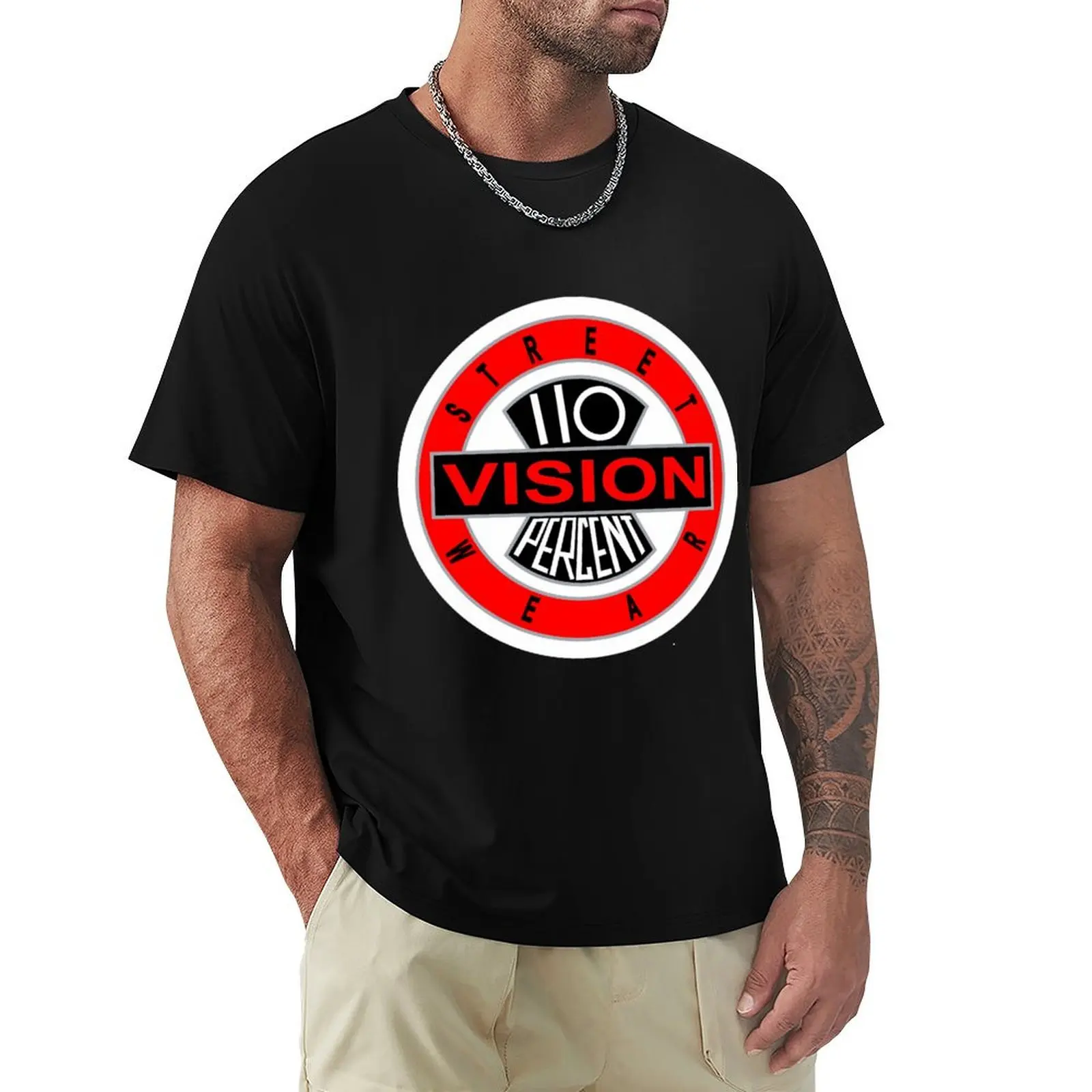 110 Percent Vision Street Wear Sticker T-Shirt Casual Trendy Streetwear Tee Shirt