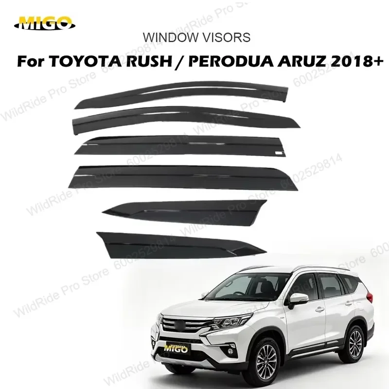 Custom Logo OEM Wind Deflector Window Visor for Toyota Rush Perodua Aruz 2018+ Rain Shield Sun Rain Guard 6Pcs
