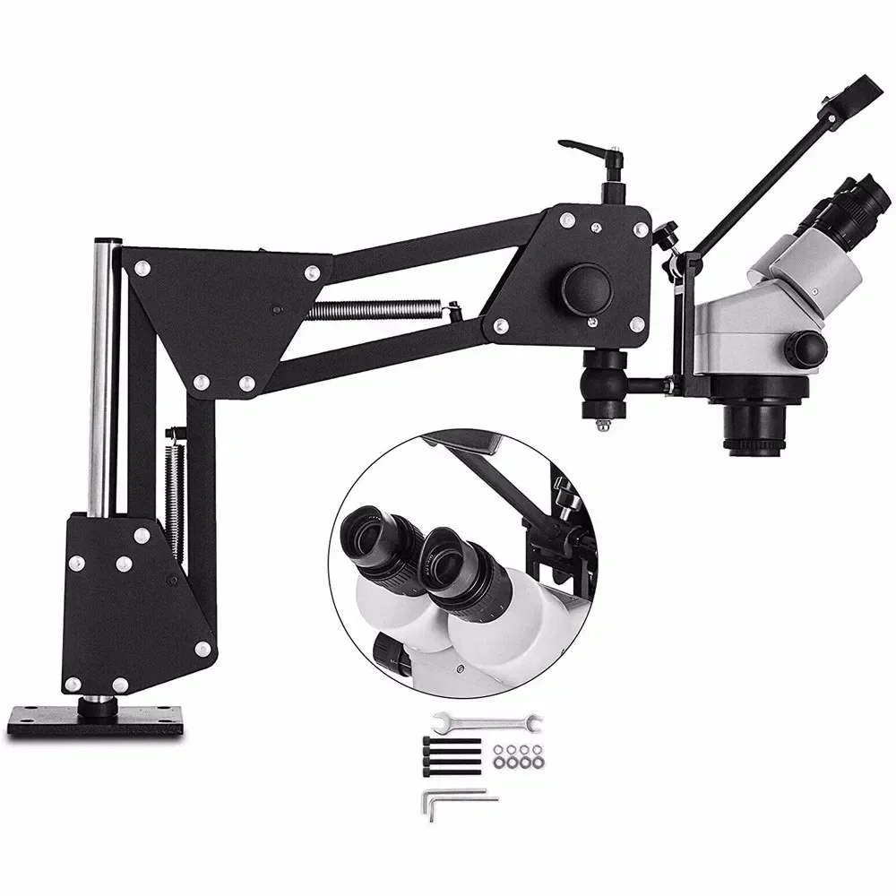 2026 hot sale 7X 45X Adjustable Continuous Zoom Stereo Microscope Bench Bracket Laboratory Jewelry Mobile Phone Repair Setting S