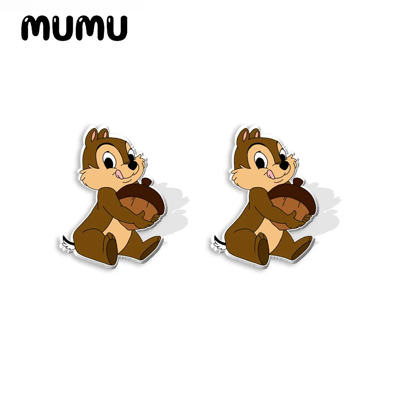 2024 New Chip and Dale Stud Earring Cute Epoxy Jewelry Resin Acrylic Earrings Handmade Gifts Fan