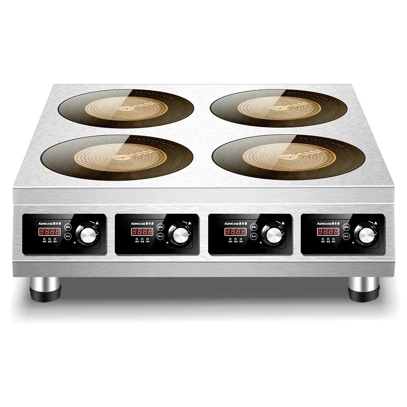 Cocina de Inducción de 4 quemadores, cocina radiante comercial, resistente al agua, máquina de cocina de acero inoxidable, estufa eléctrica personalizada, vitrocerámica