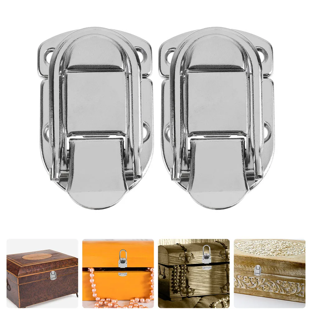 

2 Pcs Toolbox Lock Chest Hasp Latch for Cabinet Fastener Retro Vintage Clasp Metal