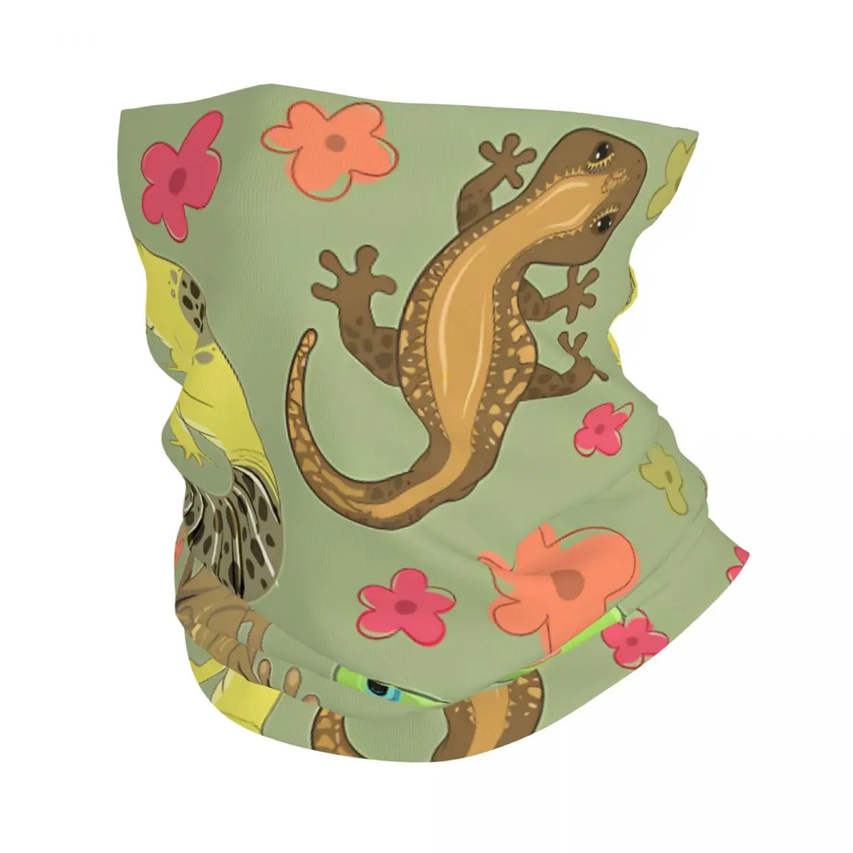 Niedliche Gecko Tapete Schal Halstuch Hals Gesichts maske Polyester