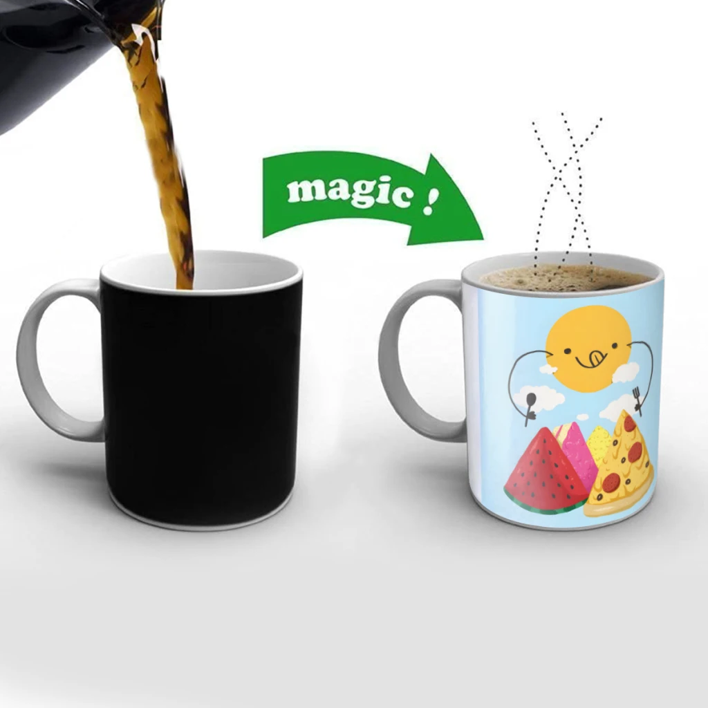 

Food mountains Creativity Change Color Chang mug Ceramic mug Hot Coffee Cup Breakfast Cup Mug Friend Gift
