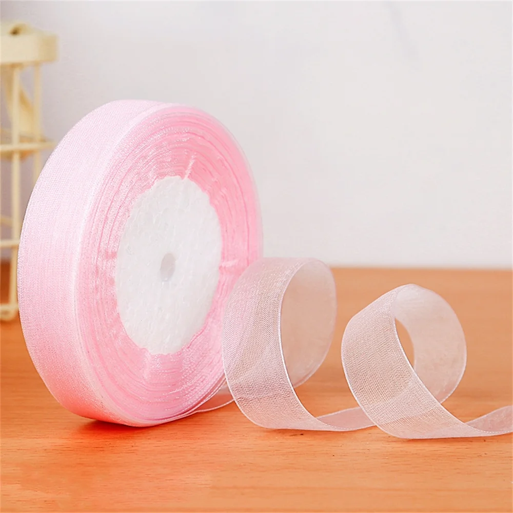 Chiffon Ribbon Yarn Creative DIY Handmade Woven Crochet Hat Bag Accessories Gift Box Packaging Tape Strip 45m Length 1.5cm Width