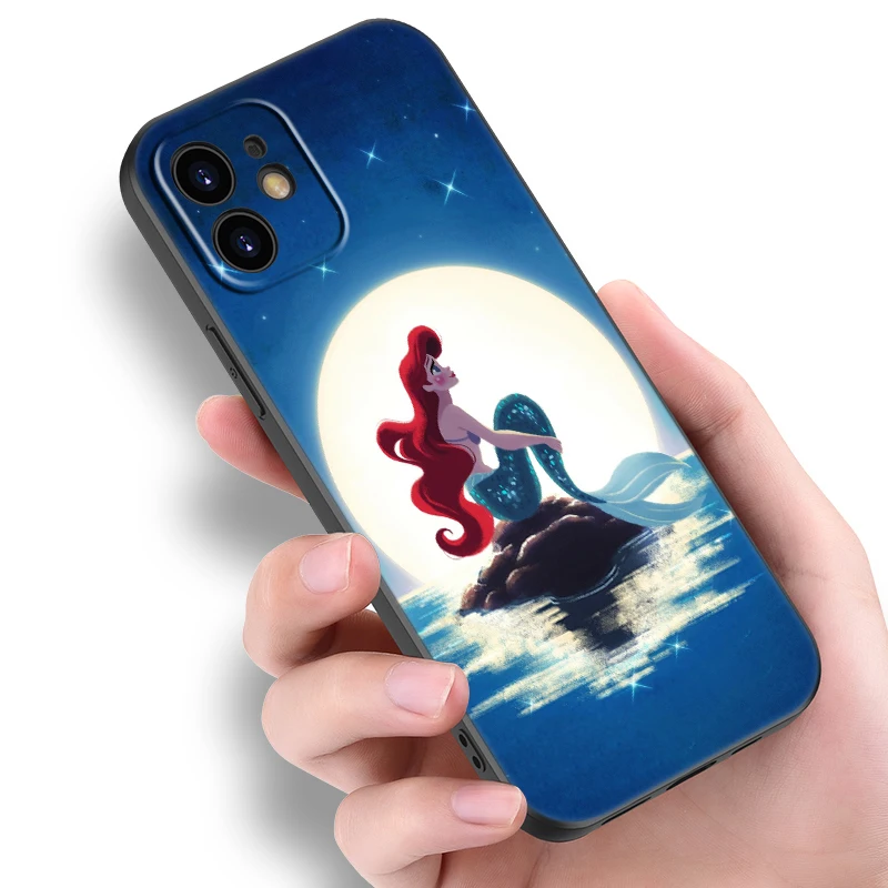 The Little Mermaid Ariel Black Phone Case For Xiaomi Redmi Note 13 Pro 12 11E Pro Plus 11S 11T 10 Pro 10T 5G 10S Cartoon Cover