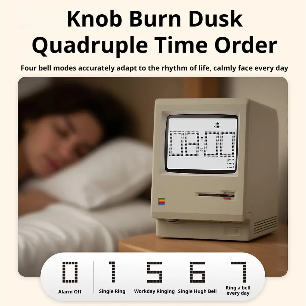 

Retro Clock Creativity Alarm Clock Raycue Maclock Student Specific Desktop Computer Keyboard Accessory Wake Up Artifact