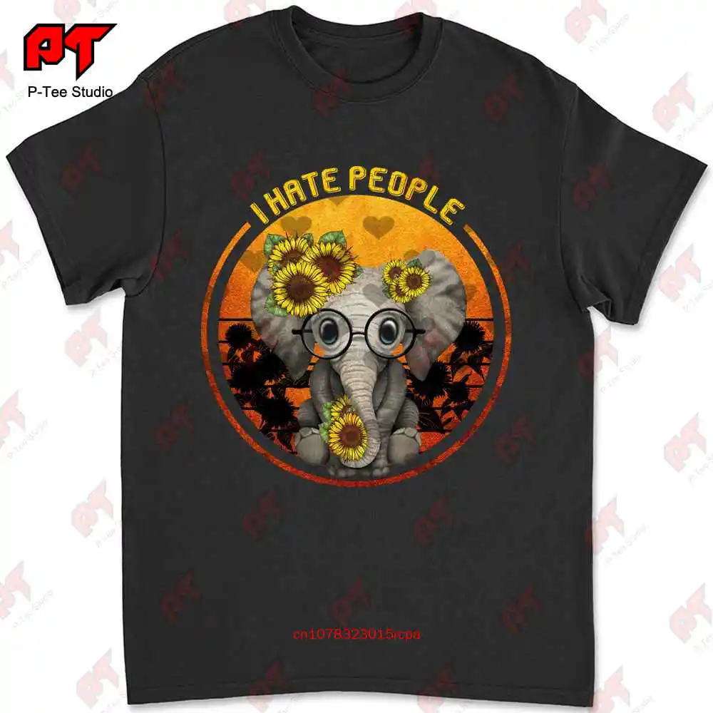 

Elephant Sunflower I Hate People T-shirt NK0G