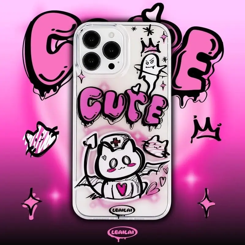 

Halloween Abi little cat phone case suitable for iPhone 16 Promax/Apple 15 Pro cute 14/Plus/13/12 funny protective case