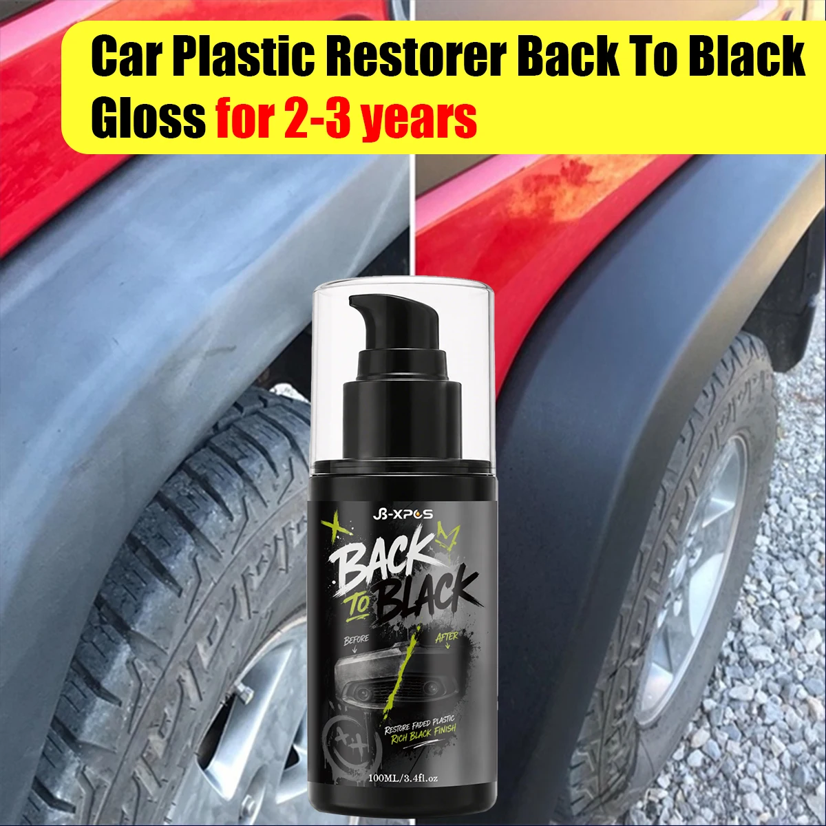 Car Plastic Restorer Coating Faded Trim Deep Black Hydrophobic Shield UV Protection Long-Lasting Auto Detailing YT2022