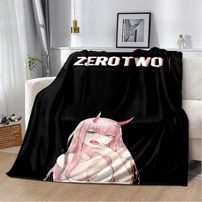 

Anime ZeroTwoDarling in Franxx Printed Blanket Bed Picnic Sofa Air Conditioning Office Travel Fashionable Napping Warm Throw