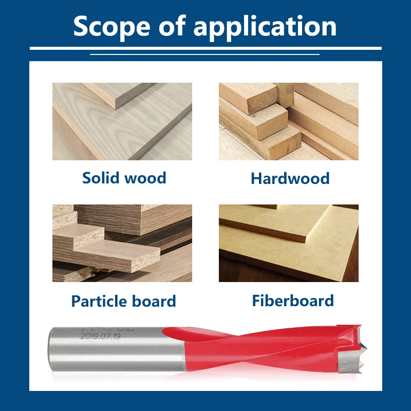 Left Rotation Router Drill Bit 2 Flute Wood Forstner Drill Bit Row Drilling for Multi Rows Boring Machine Hole Drill Bits