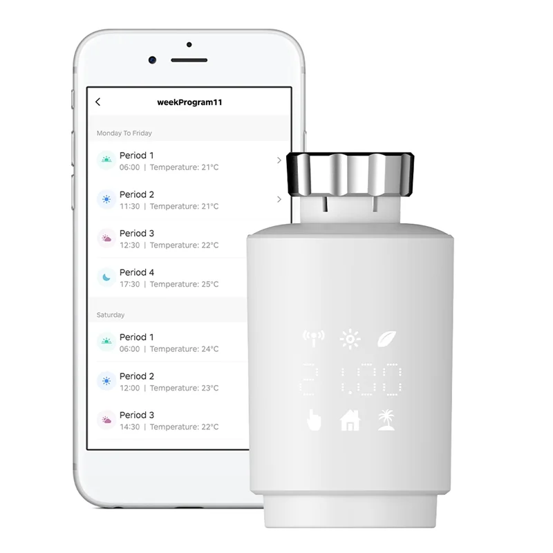 Solid Zigbee Graffiti Heating Temperature Valve App Voice Remote Control Temperature Control Energy Saving Smart Switch