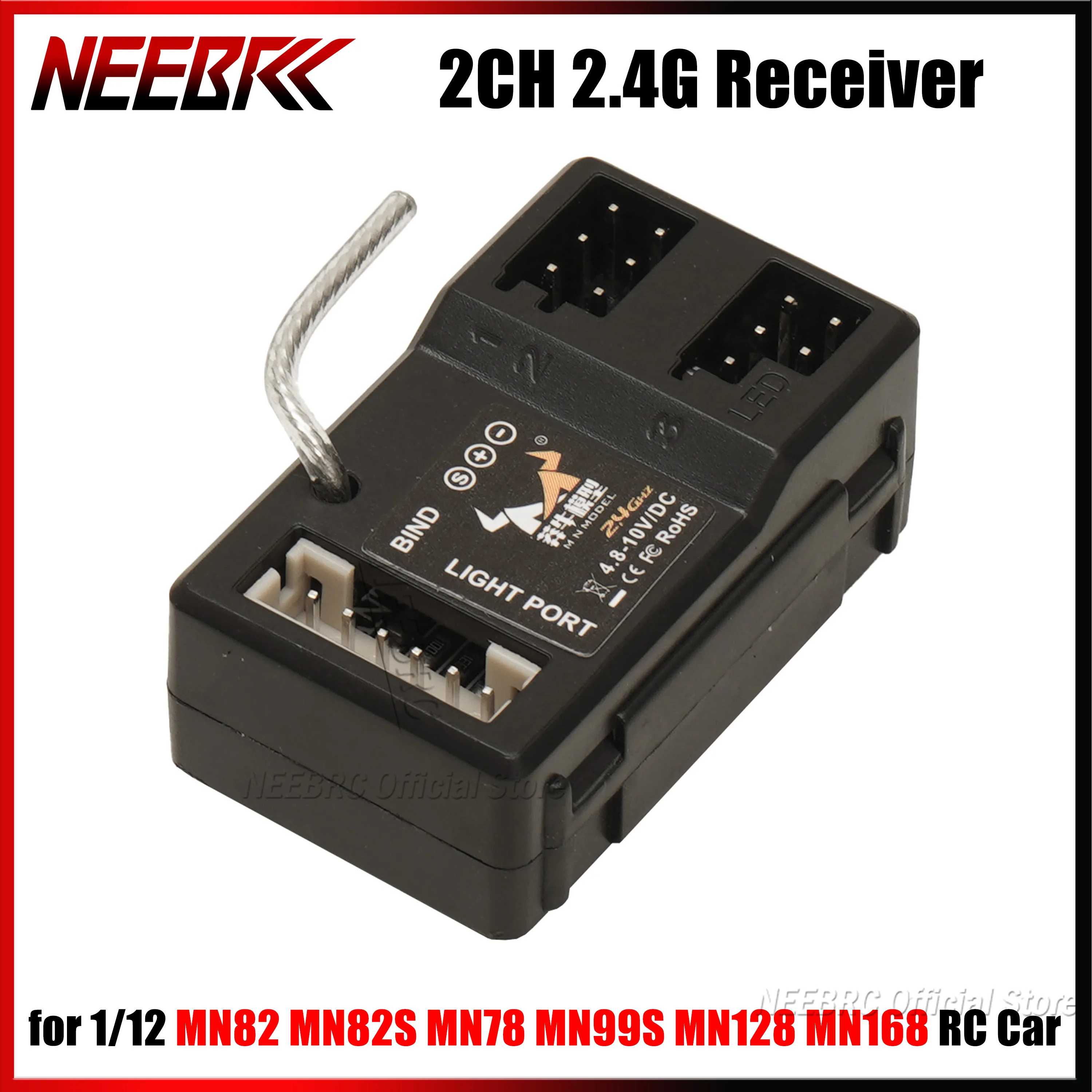 

2CH 2.4G Receiver 4.8-10V DC Linkage LED Light Group for MN82 MN82S MN78 MN99S MN128 MN168 1/12 MN Model RC Crawler Car Toy Part
