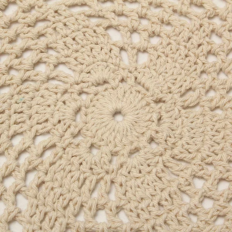 12Pcs Vintage Cotton Mat Round Hand Crocheted Lace Doilies Flower Coasters Lot Household Table Decorative Crafts Accessories