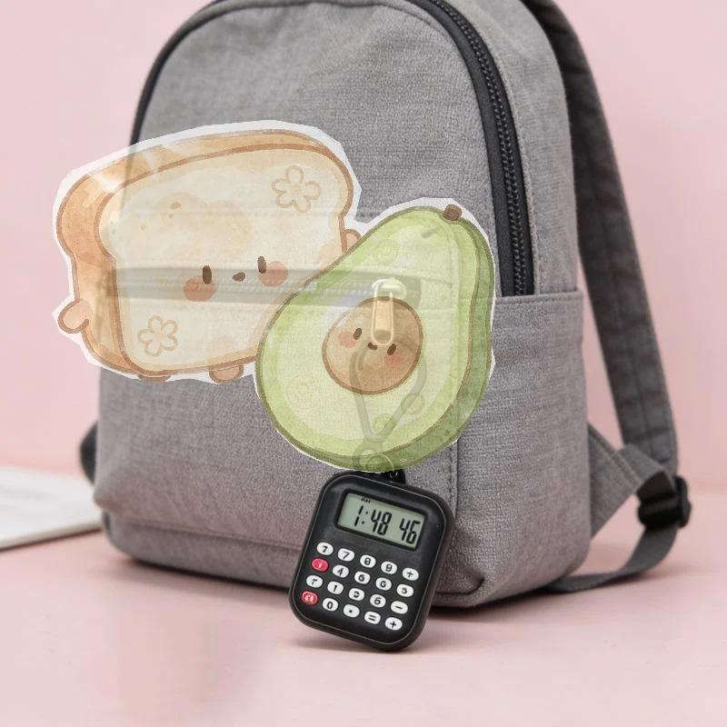 Mini Digital Calculator Keychain Portable Time Display Countdown Small Calculator For Student School Bag Daily Carry