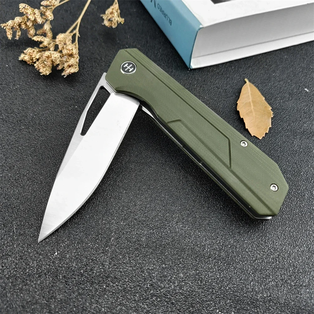 Pocket Folding Knife DC53 Blade G10 Green Handle Hunting Knife EDC Camping Self Defense Survival Tool with Pocket Clip