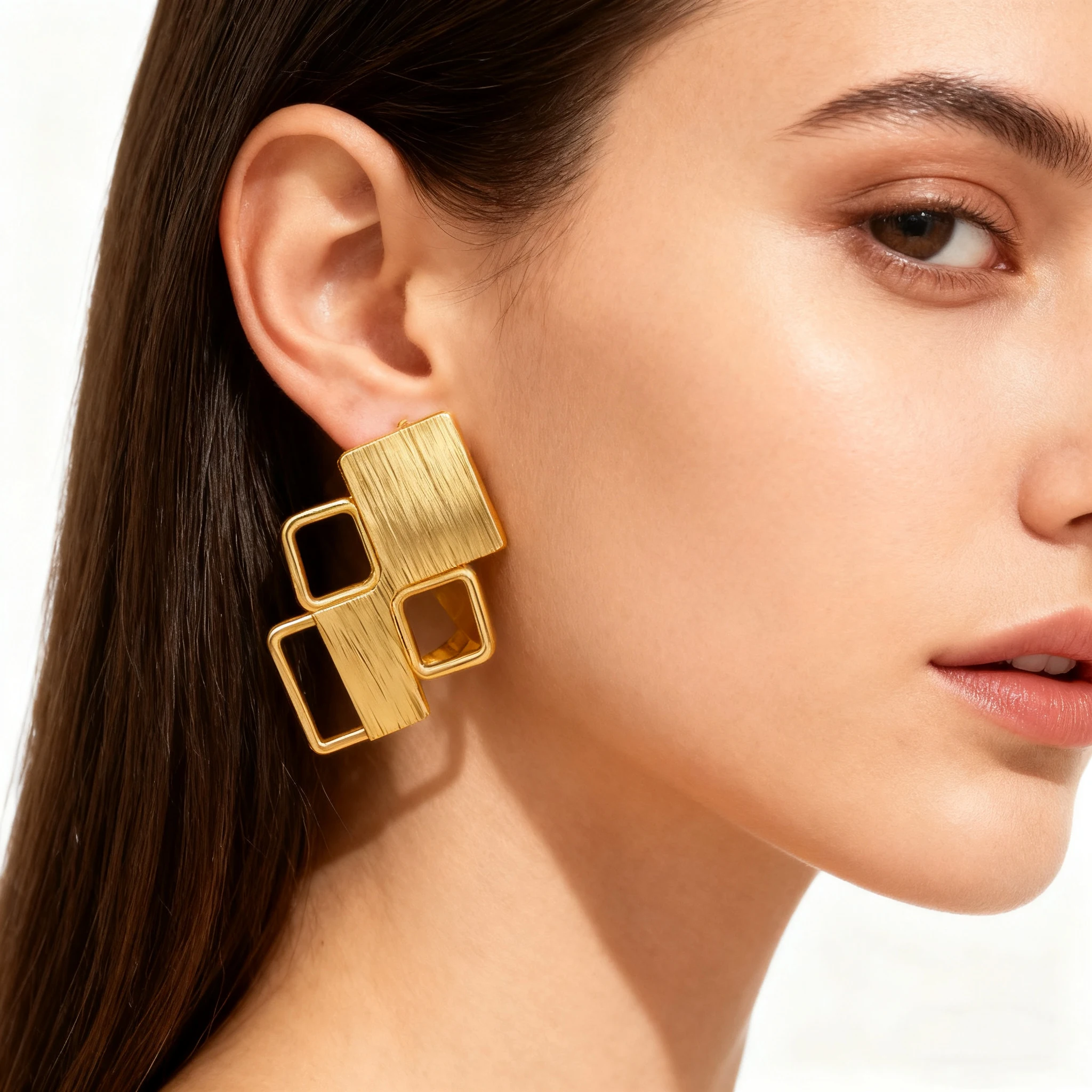 

Ethiopian Gold-Tone Jewelry Set Earrings Necklace Bangle Ring Wedding Party Daily Wear Earring Set for Women Chic Gift