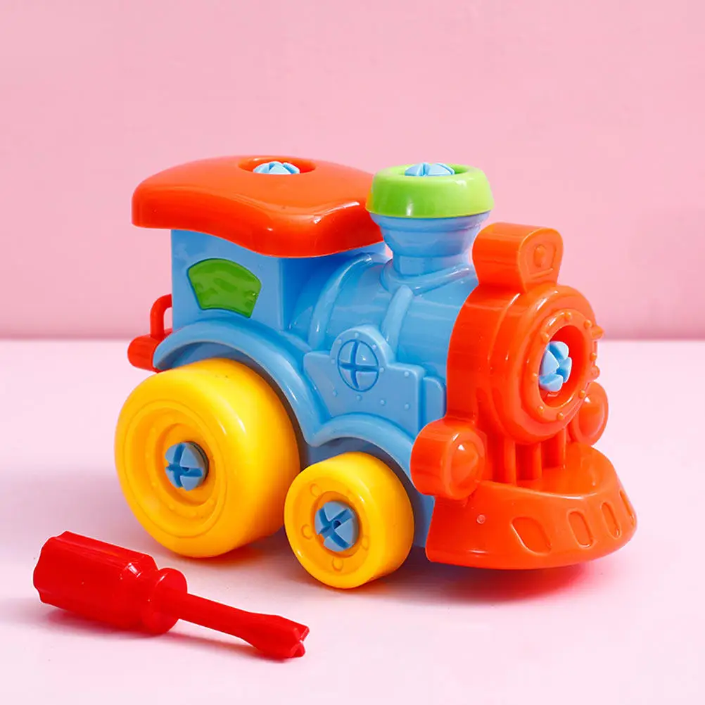 3Pcs Assembly Train Plane Kart Set Educational DIY Vehicle for Kids Hand Skills Development and Color Recognition
