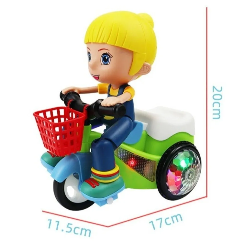 音楽機能付き電動三輪車おもちゃ カラフルライト インタラクティブスタントパフォーマンス三輪車 光るライト 360度回転