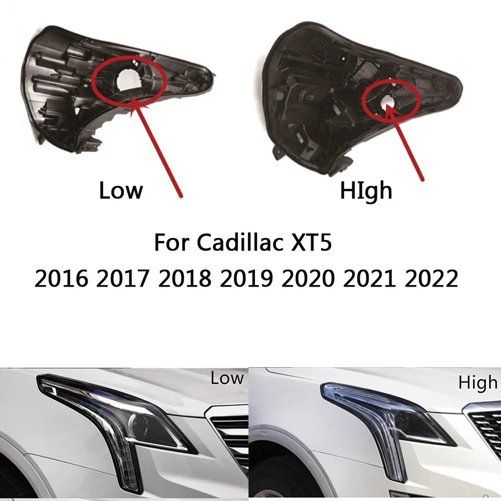 

HTTCY Для Cadillac XT5 2016 2017 2018 2019 2020 2021 2022 Основание фары Задний корпус фары Дом Черный задний корпус
