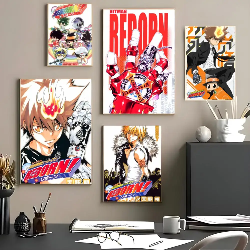 Póster de anime H-HITMAN REBORNS, póster artístico de pared en lienzo para dormitorio, sala de estar, decoración del hogar