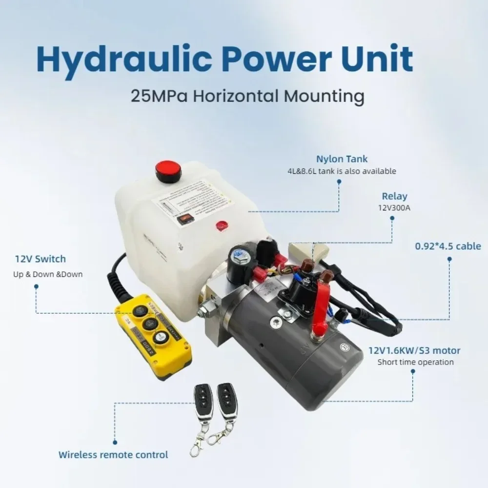 for 4 L Double Acting Hydraulic Pump 12 DC Dump Trailer Wireless Remote Unit