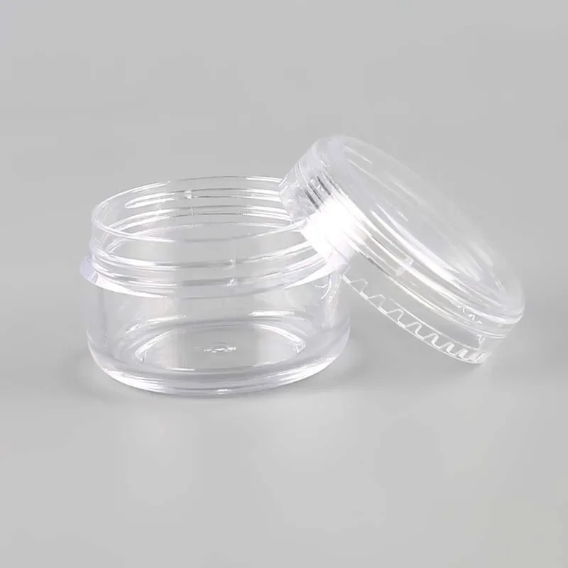 10pcs/lot 5g Empty Plastic Makeup Nail Art Bead Storage Container Portable Cosmetic  Pot Box Round Bottle paint pot makeup