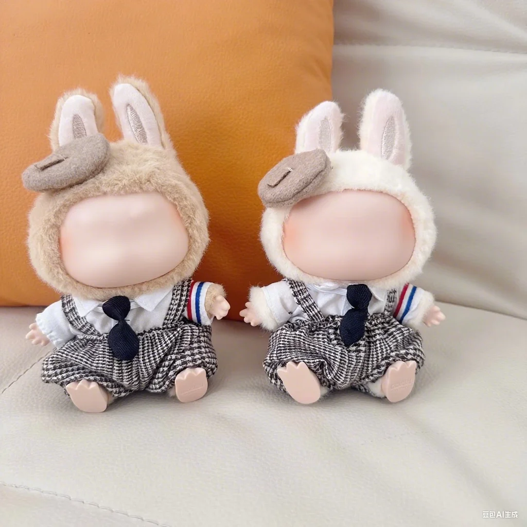 

Совместим с куклой Labubu 17 см, дизайнерская модная одежда, наряд, роскошная шляпа, наряд Labubu, милый аксессуар