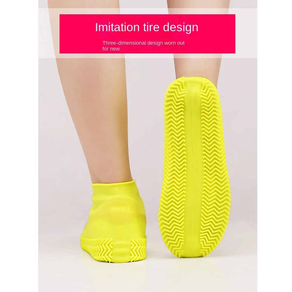 Couvre-chaussures imperméables en silicone pour enfants, bottes de pluie, tube haut, épaissi, non ald, jour de pluie, extérieur