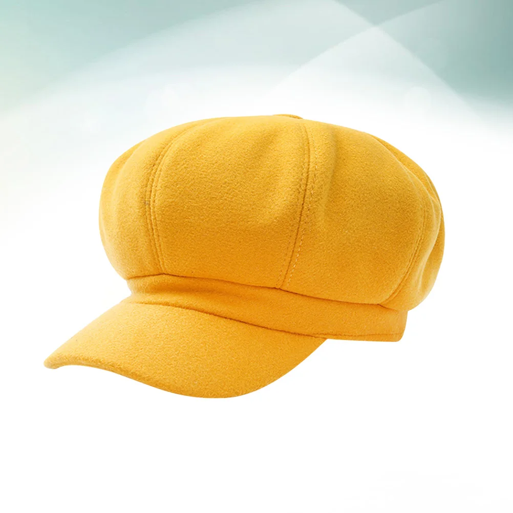 

1Pcs Woolen Octagonal Beret Warm Autumn Winter Stylish Peaked Cap for Women Lightweight Cozy Fashion Accessory